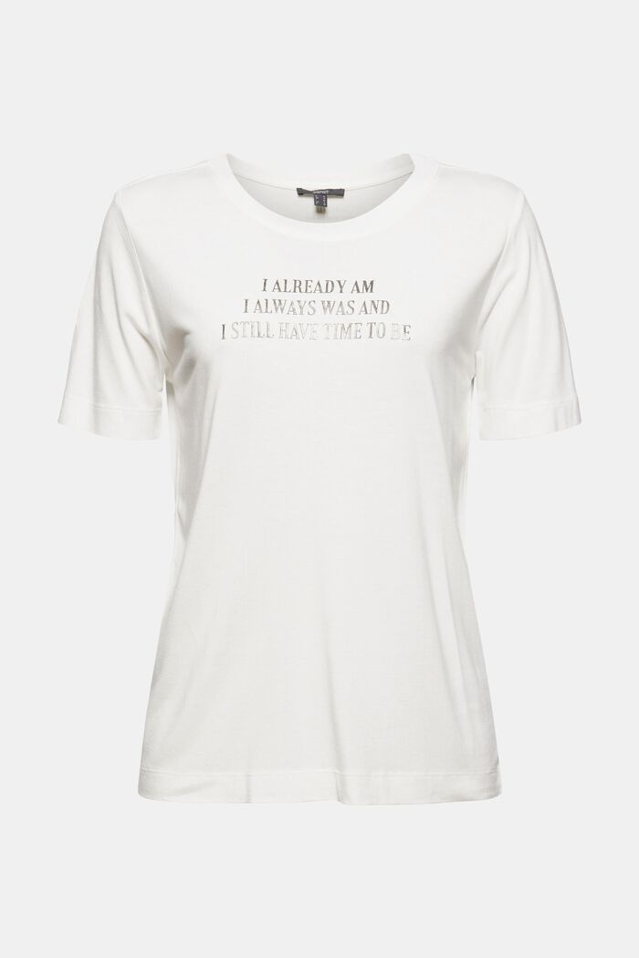 Tekstikuvioinen T-paita, LENZING™ ECOVEROA™, OFF WHITE, overview