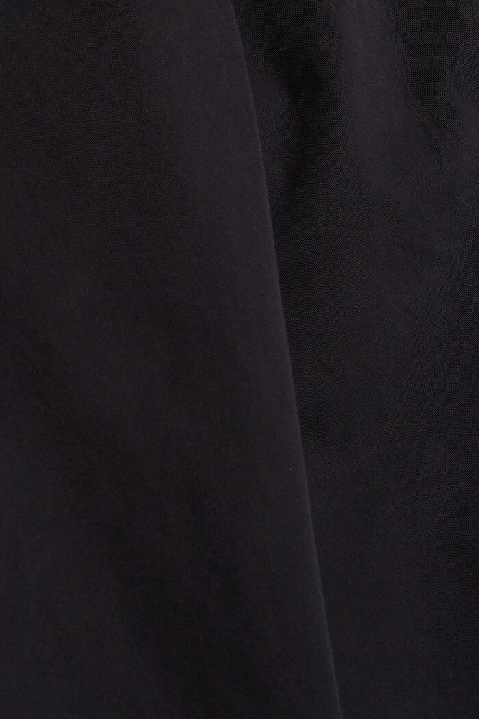 Vyötärölaskoshousut vyöllä, pima-puuvillaa, BLACK, detail image number 1
