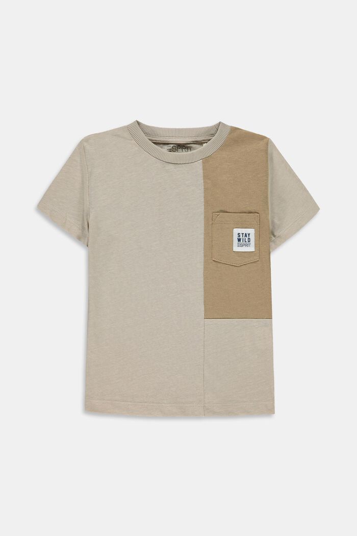 Sisältää pellavaa: väripalkki-t-paita, SILVER, detail image number 0