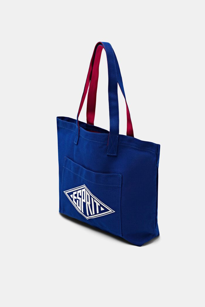 Logollinen tote bag kanvasia, BRIGHT BLUE, detail image number 2