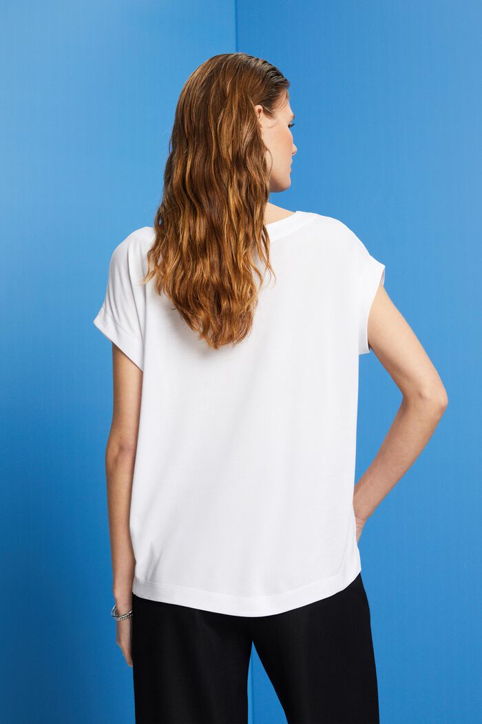 T-paita sekoitemateriaalia, sisältää LENZING™ ECOVEROa™, WHITE, detail image number 3
