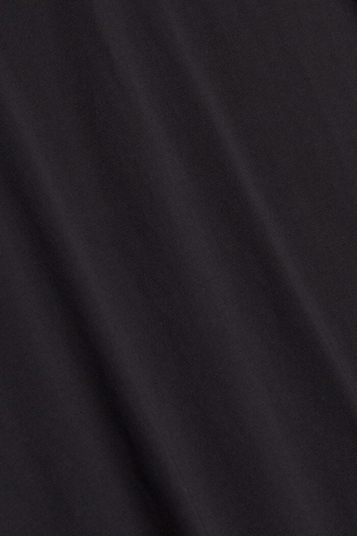 Nappikoristeinen pitkähihainen paita jerseytä, luomupuuvillaa, BLACK, detail image number 4