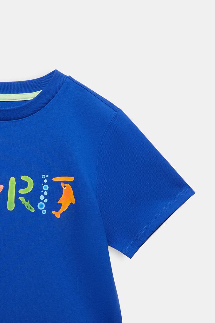 Logollinen t-paita puuvillajerseytä, BRIGHT BLUE, detail image number 4