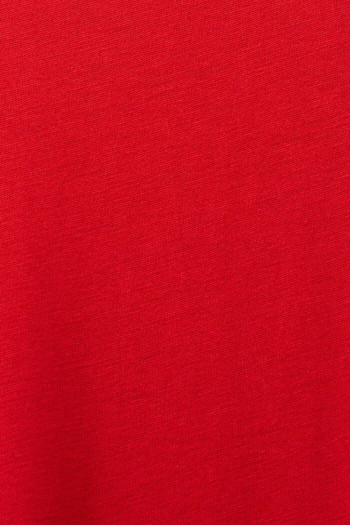 T-paita pyöreällä pääntiellä pima-puuvillaa, DARK RED, detail image number 5