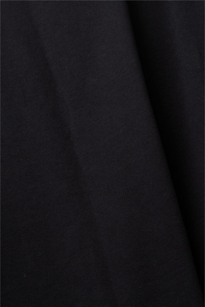 Jersey-t-paita 100 % puuvillaa, rinnan kohdalla painatus, BLACK, detail image number 6