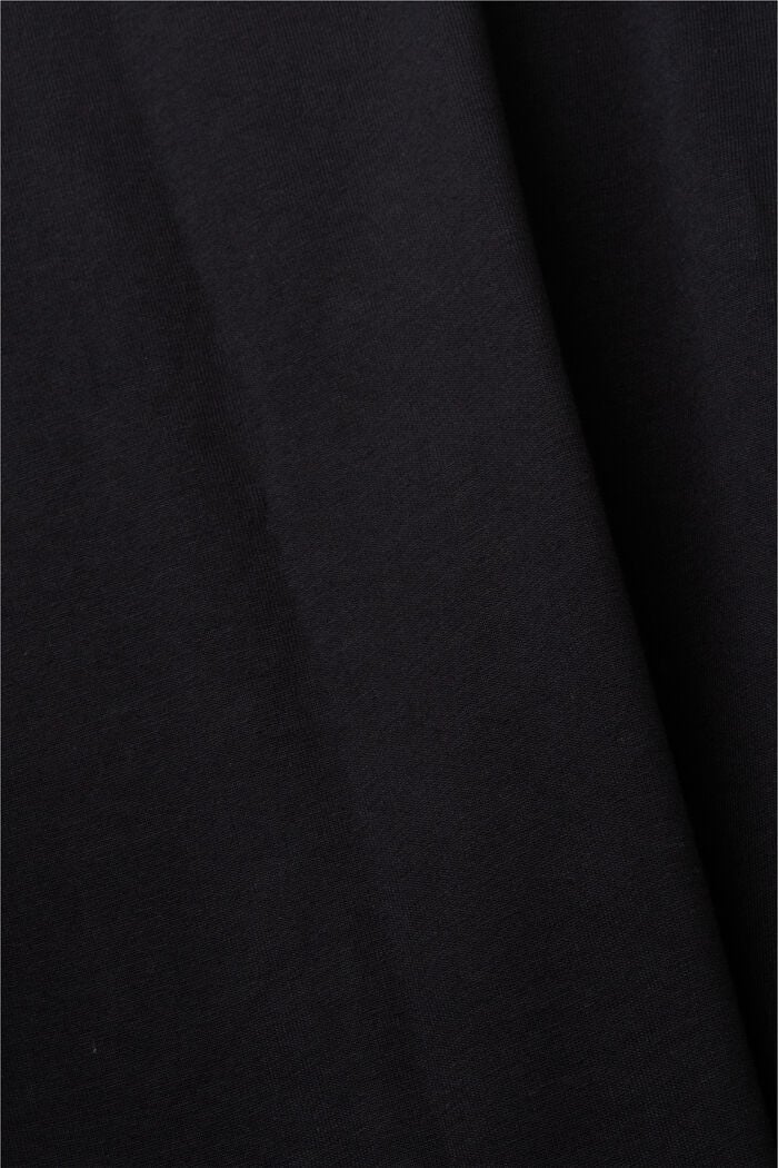 Jersey-t-paita 100 % puuvillaa, rinnan kohdalla painatus, BLACK, detail image number 6