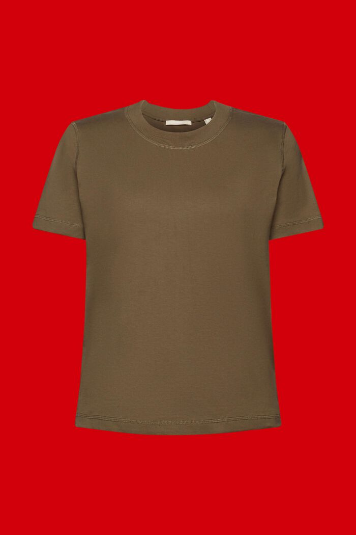 Väljä-T-paita, 100 % puuvillaa, KHAKI GREEN, detail image number 6