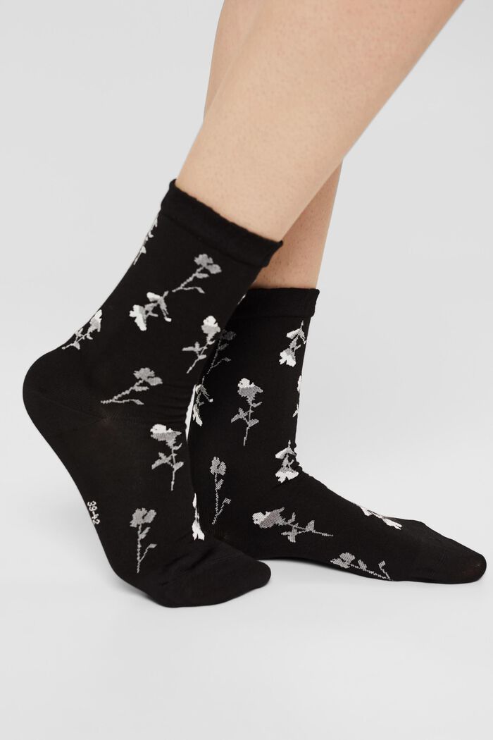 Kukalliset sukat, joissa ilmavat resorit, BLACK, detail image number 2
