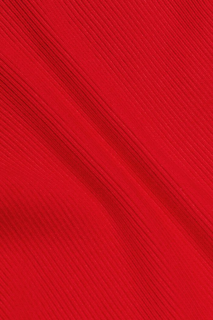 Pyöreäpäänteinen ribbineulepusero, RED, detail image number 5