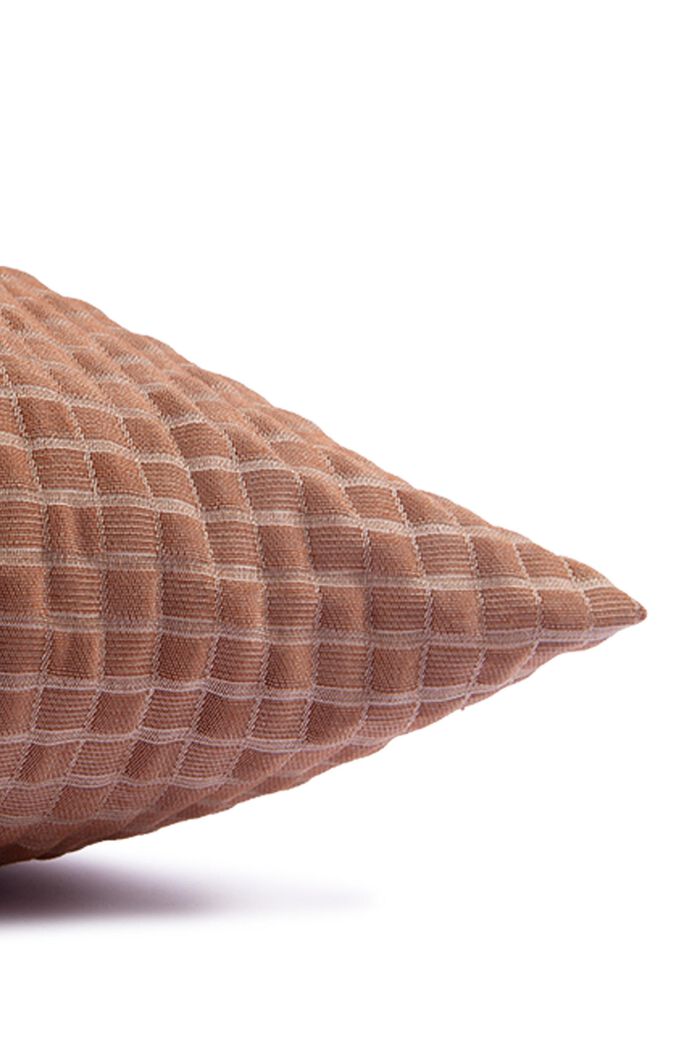 Kierrätettyä: 3D-ruutukuvioinen tyynynpäällinen, BRONZE, detail image number 3