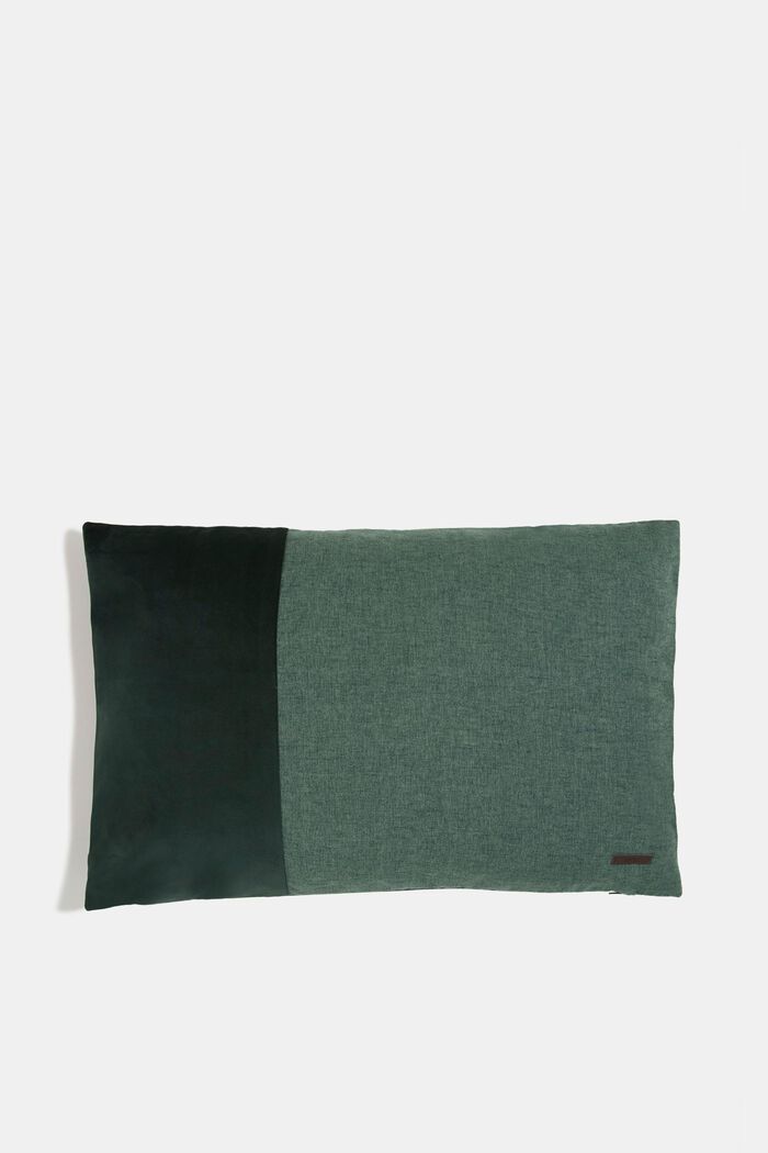 Tyynynpäällinen samettista materiaalisekoitetta, DARK GREEN, detail image number 0
