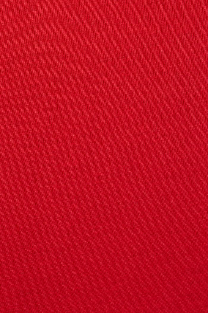 T-paita pyöreällä pääntiellä pima-puuvillaa, DARK RED, detail image number 6