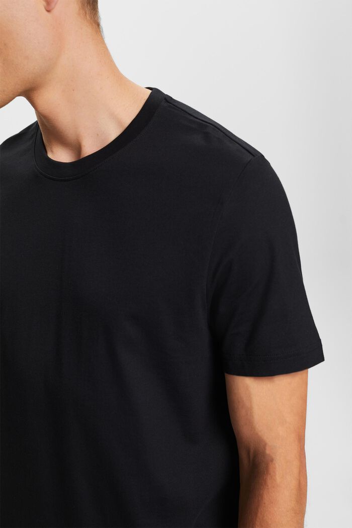 T-paita pyöreällä pääntiellä pima-puuvillaa, BLACK, detail image number 2