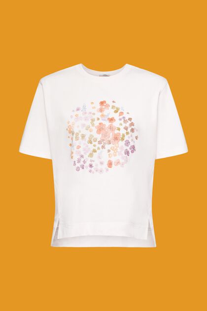 T-paita kukkaprintillä