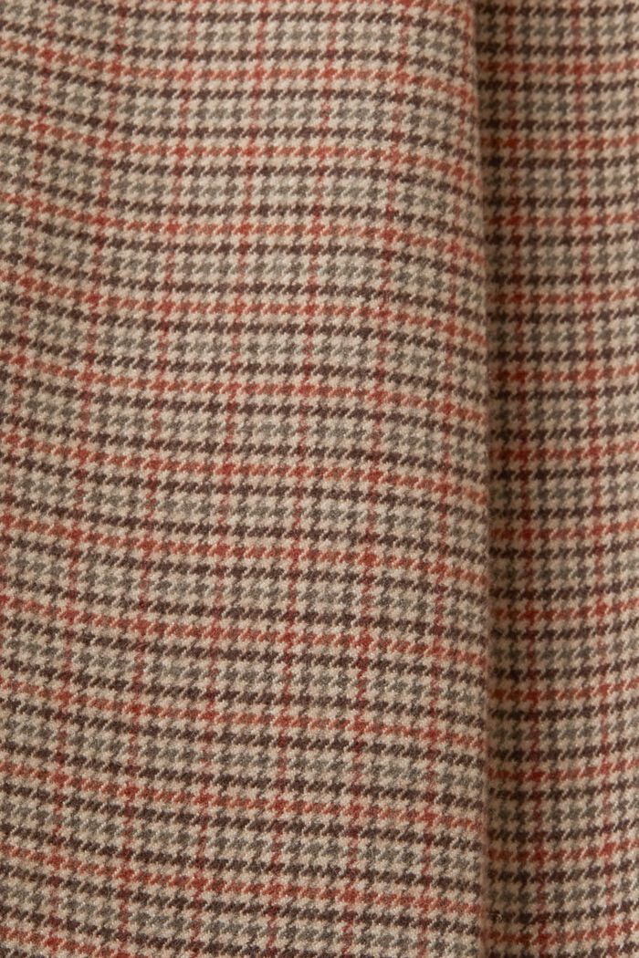 Korkeavyötäröiset kukonaskelkuvioiset housut, CARAMEL, detail image number 5