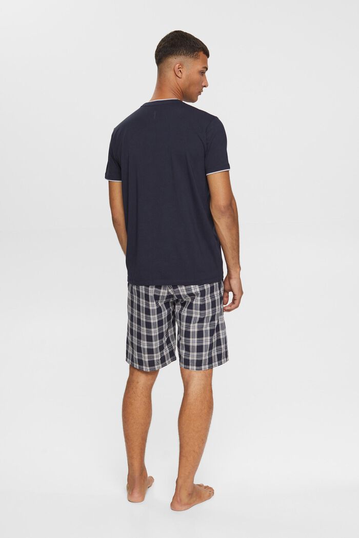 Pyjama, jossa ruudulliset shortsit, NAVY, detail image number 3