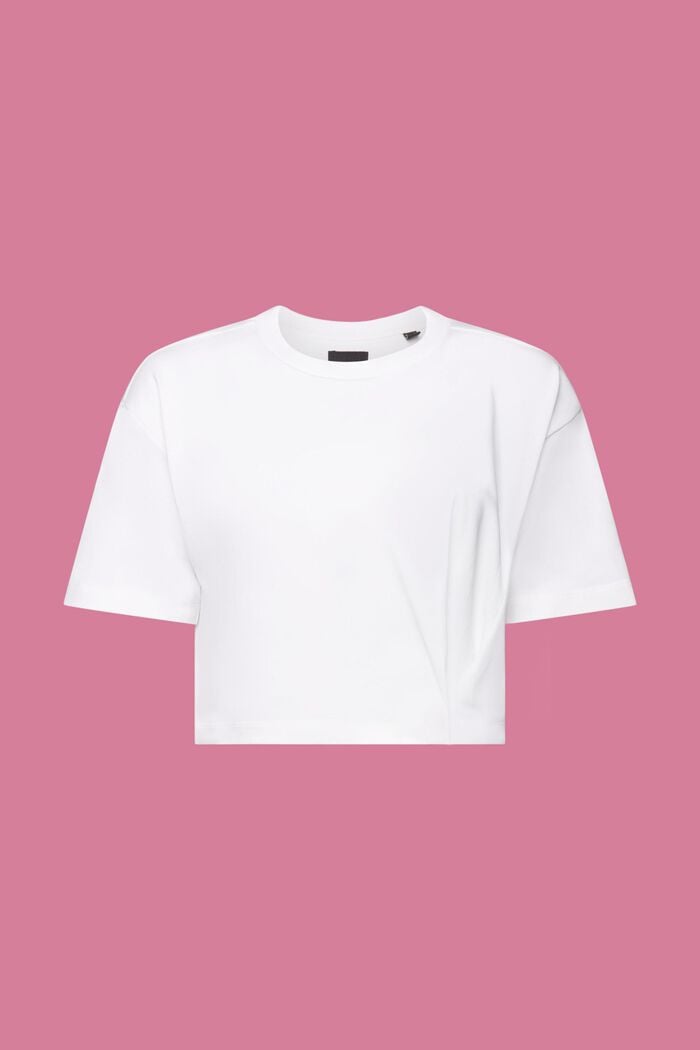 Vajaapituinen jersey-t-paita, jossa pyöreä pääntie, WHITE, detail image number 6