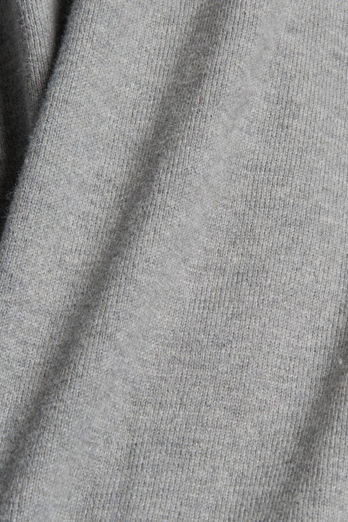 Sisältää kašmiria: neulepusero, jossa kiristysnauhakaulus, MEDIUM GREY, detail image number 4