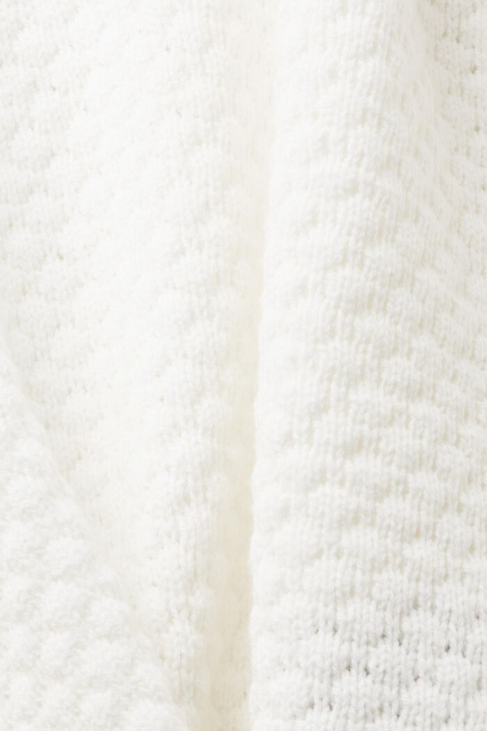 Kohopintainen neulepusero puuvillasekoitetta, OFF WHITE, detail image number 5
