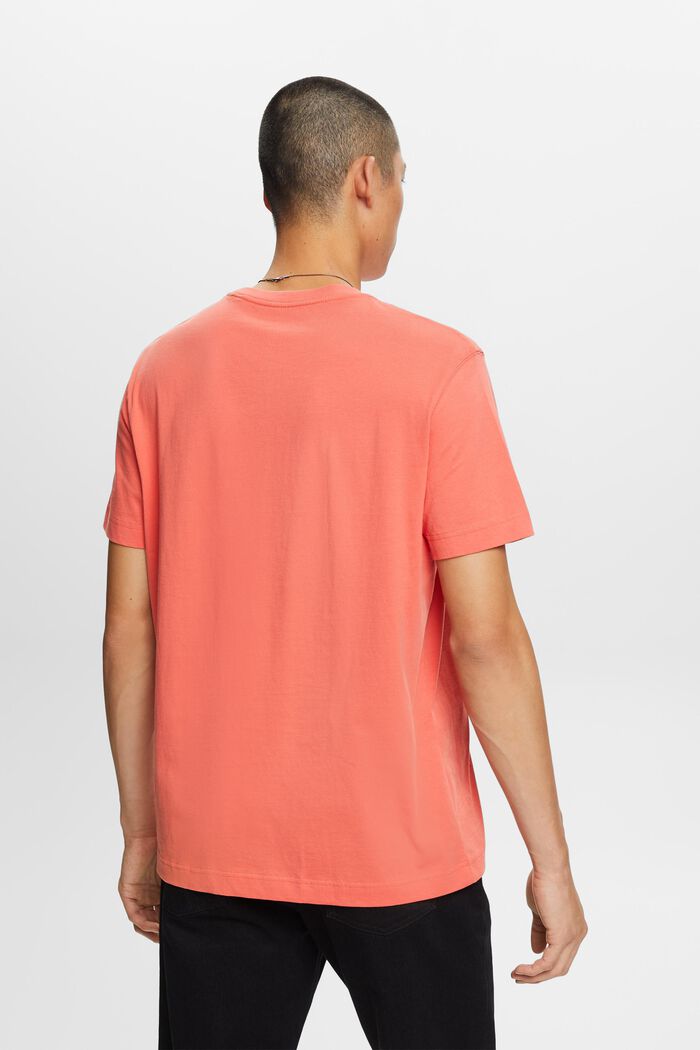 T-paita, jossa etupainatus, 100 % puuvillaa, CORAL RED, detail image number 4
