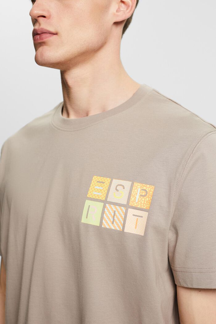 Logollinen t-paita puuvillajerseytä, LIGHT TAUPE, detail image number 2