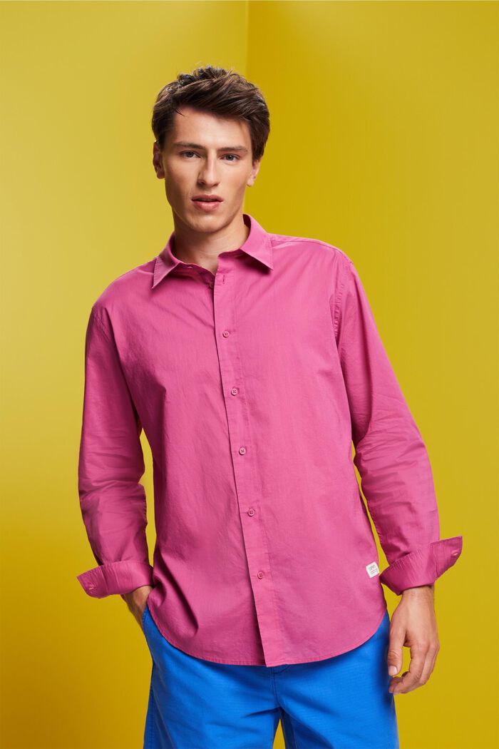 Pitkähihainen paita, 100 % puuvillaa, DARK PINK, detail image number 0