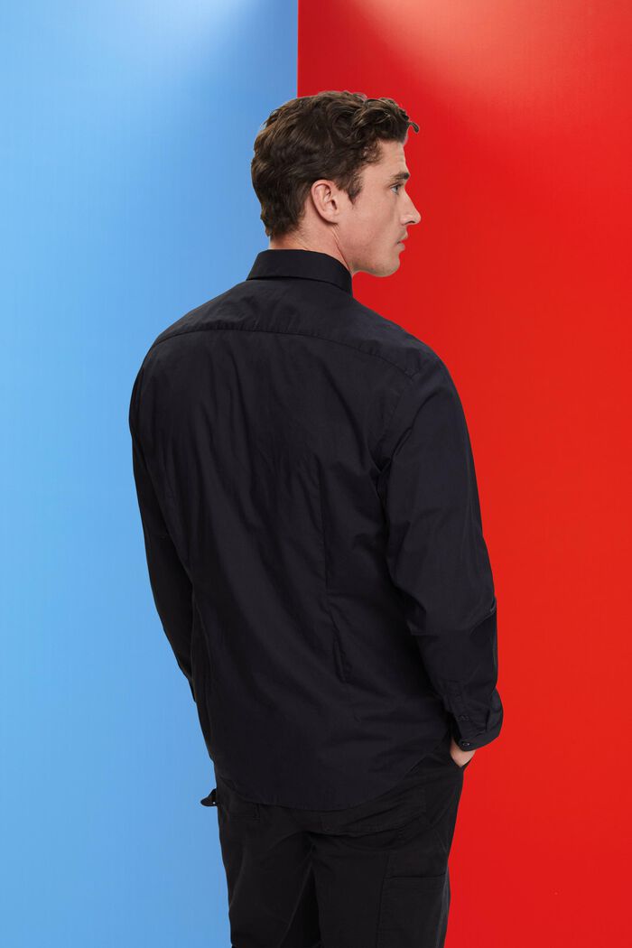 Puuvillainen slim fit -paita, BLACK, detail image number 3