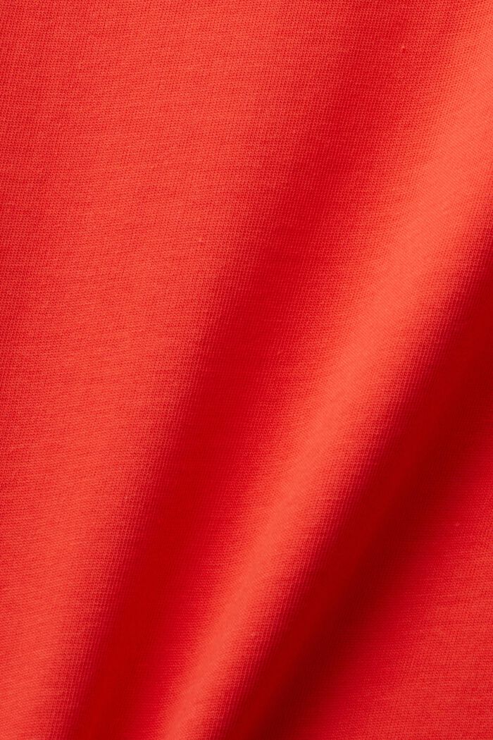Puuvillainen T-paita, jossa kirjailtu sydänkuvio, ORANGE RED, detail image number 6