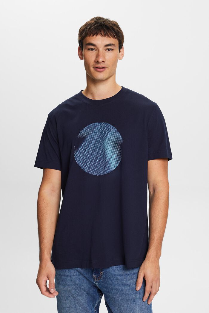 T-paita, jossa etupainatus, 100 % puuvillaa, NAVY, detail image number 0