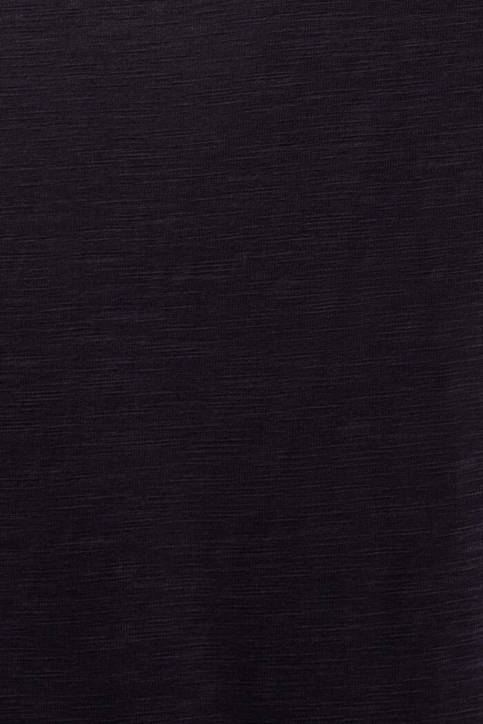 V-aukkoinen slub-T-paita, BLACK, detail image number 5