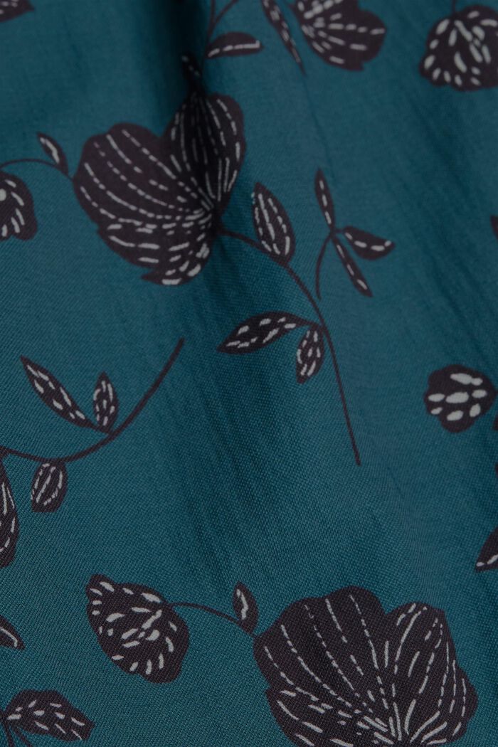 Kukkakuvioiset culottehousut, joissa LENZING™ ECOVERO™ -kuitua, TEAL GREEN, detail image number 4