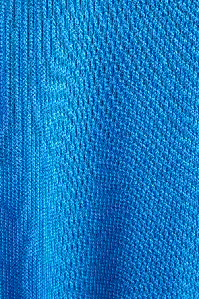 Pyöreäpäänteinen ribbineulepusero, BLUE, detail image number 5