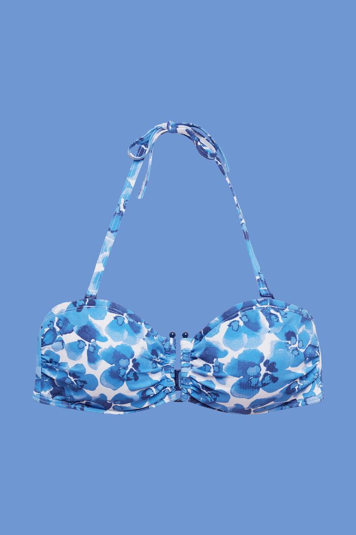 Kuviolliset topatut bandeau-bikinit, BLUE, detail image number 4