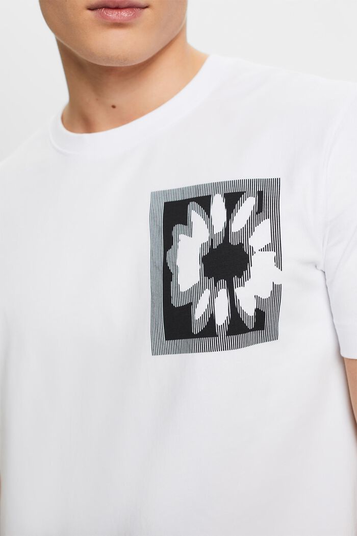 Kukkakuvioitu logollinen t-paita, WHITE, detail image number 2
