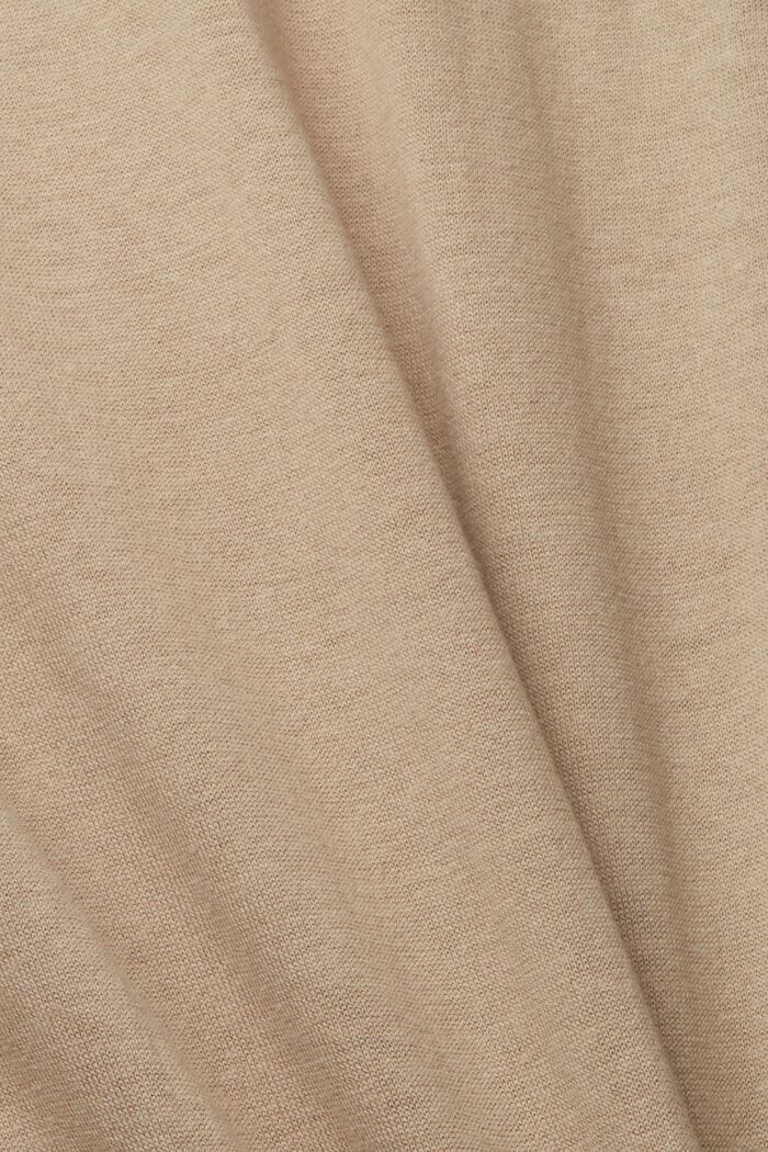 Sis. TENCEL™-materiaalia: Pitkähihainen kaulus-T-paita, PALE KHAKI, detail image number 5