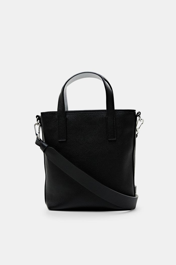 Pieni tekonahkainen tote bag -laukku, BLACK, detail image number 0