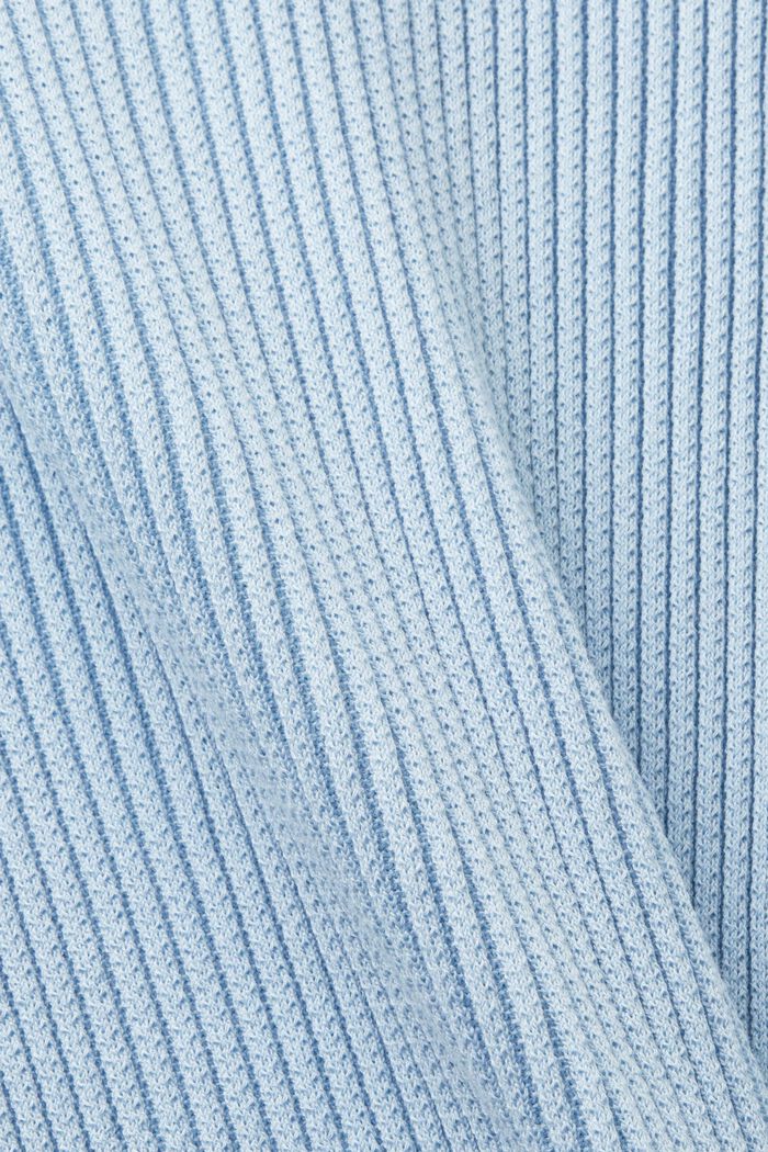 Ribbineulepaita, jossa pikeekaulus, PASTEL BLUE, detail image number 6