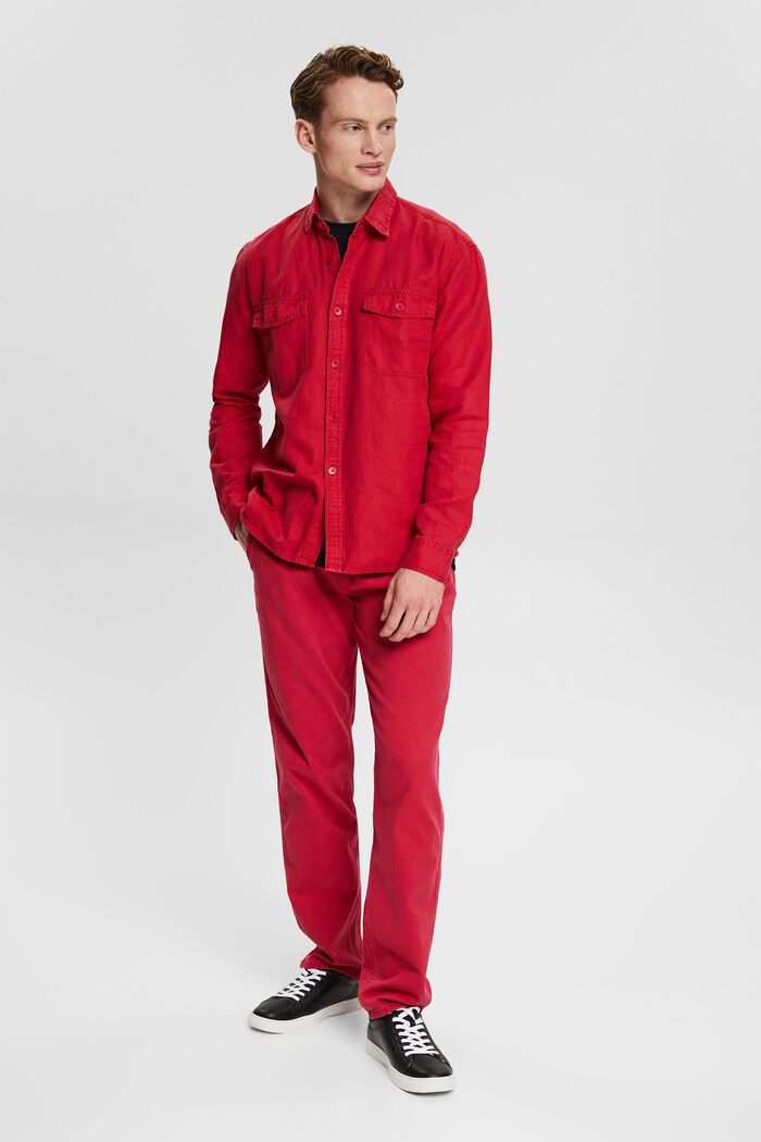 Pellavasekoitetta: oversize-paita, RED, detail image number 1