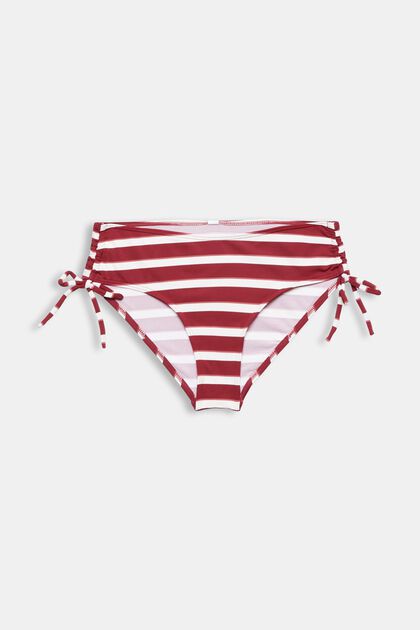 Raidalliset bikinihousut, joissa on keskikorkea vyötärö, DARK RED, overview
