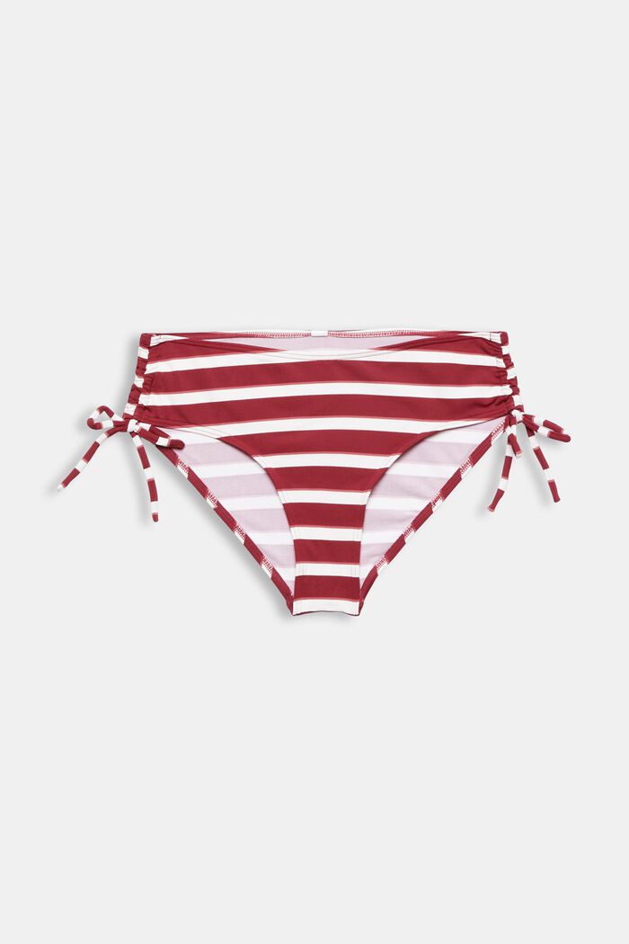 Raidalliset bikinihousut, joissa on keskikorkea vyötärö, DARK RED, detail image number 4