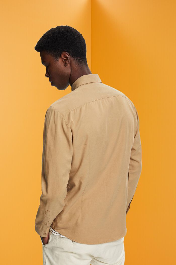 Slim fit -mallinen paita, KHAKI BEIGE, detail image number 3