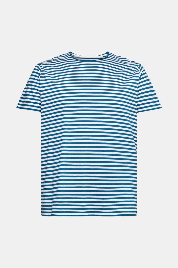 Raitakuvioitu T-paita jerseytä, PETROL BLUE, detail image number 5