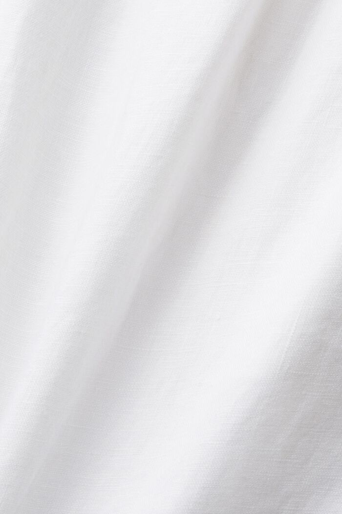 Leveälahkeiset pellavahousut, OFF WHITE, detail image number 6