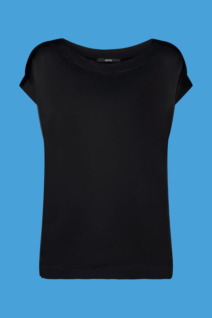 T-paita sekoitemateriaalia, sisältää LENZING™ ECOVEROa™, BLACK, detail image number 7