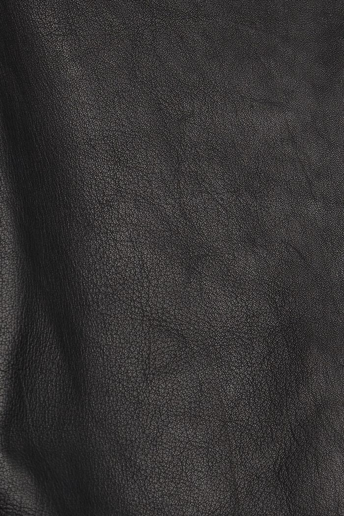 Nahkaa: Vajaapituiset housut, BLACK, detail image number 4