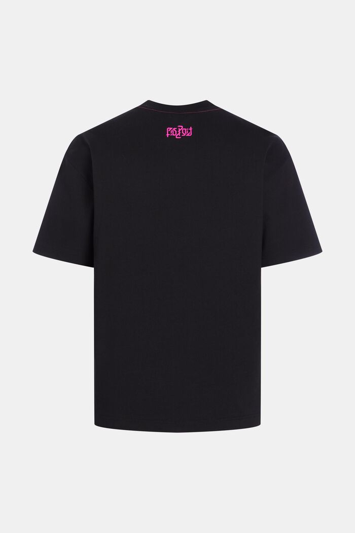 Relaxed Fit -t-paita neonprintillä, BLACK, detail image number 4