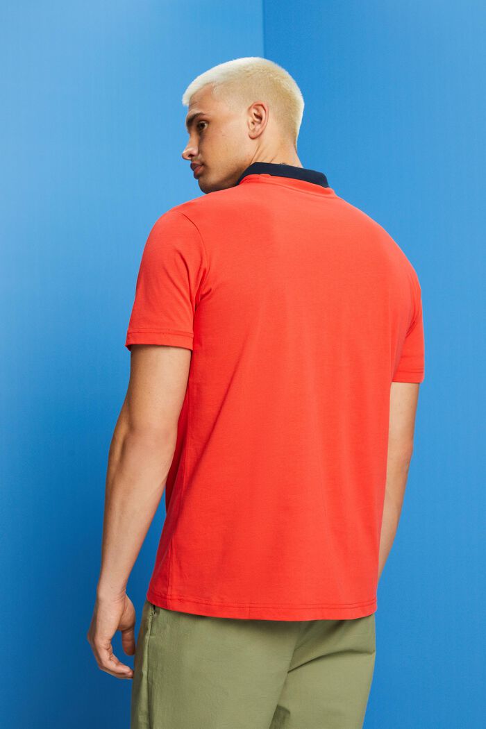 Geometrisesti painettu t-paita luomupuuvillaa, ORANGE RED, detail image number 3