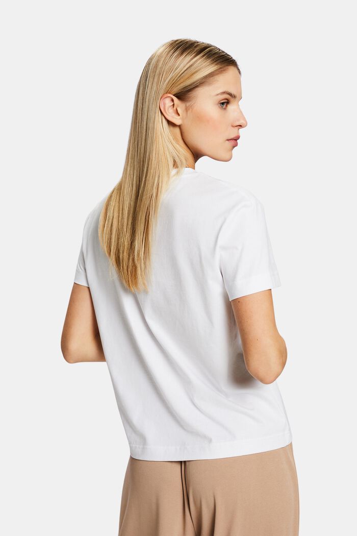 Pima-puuvillasta valmistettu T-paita, jossa pyöreä pääntie, WHITE, detail image number 2