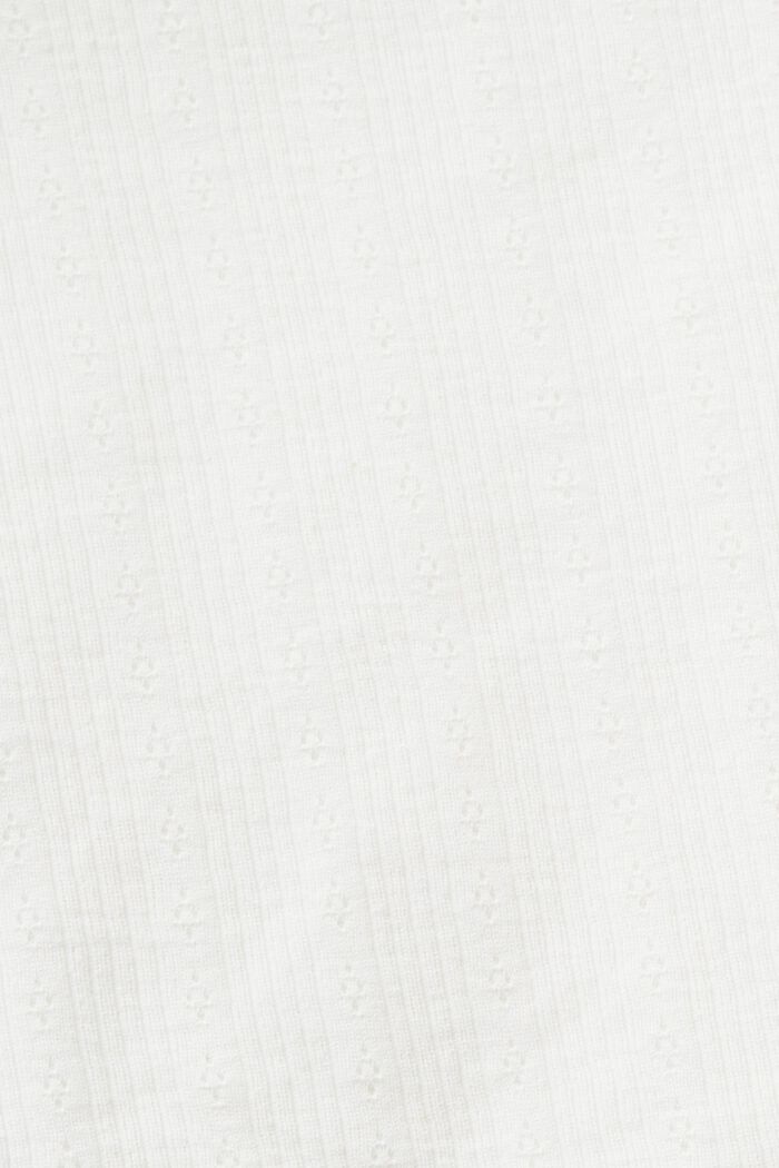 Pointelle-ribbi-T-paita, OFF WHITE, detail image number 4