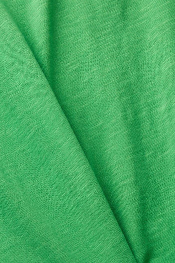 Koristeellisesti tikattu, puuvillainen T-paita, jossa V-pääntie, GREEN, detail image number 5